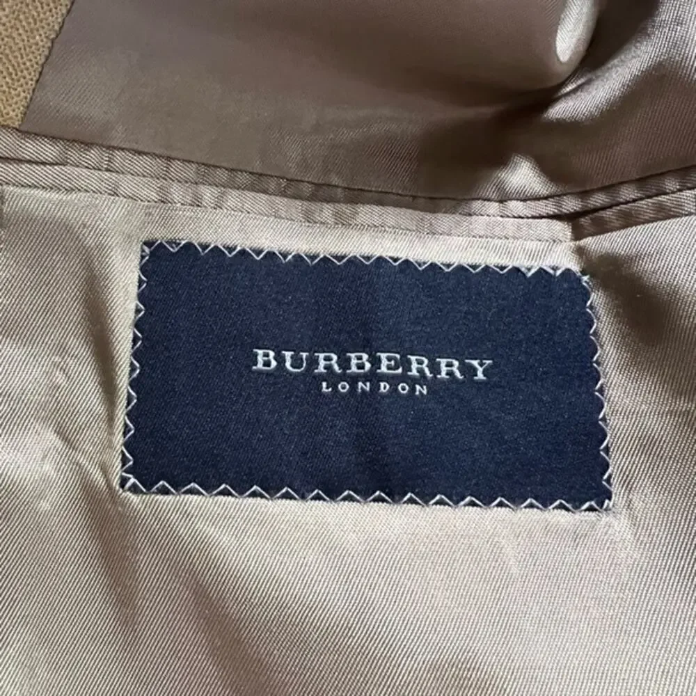 Burberry Tan Pure New Wool Single Breasted Men’s Sport Coat Blazer Jacket Sz 42L